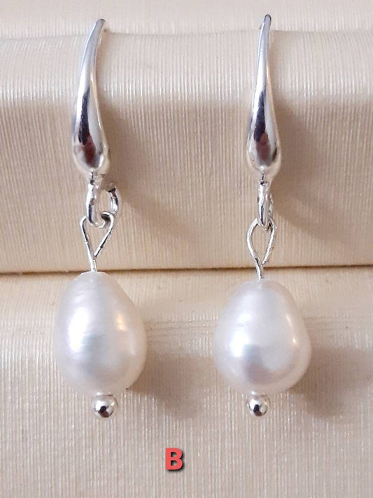 Real Pearl Earrings Cubic Zirconia 925 Sterling Silver Drop Earrings Pearl Dangle Earrings New design Earrings Unique Earrings Gift Earrings