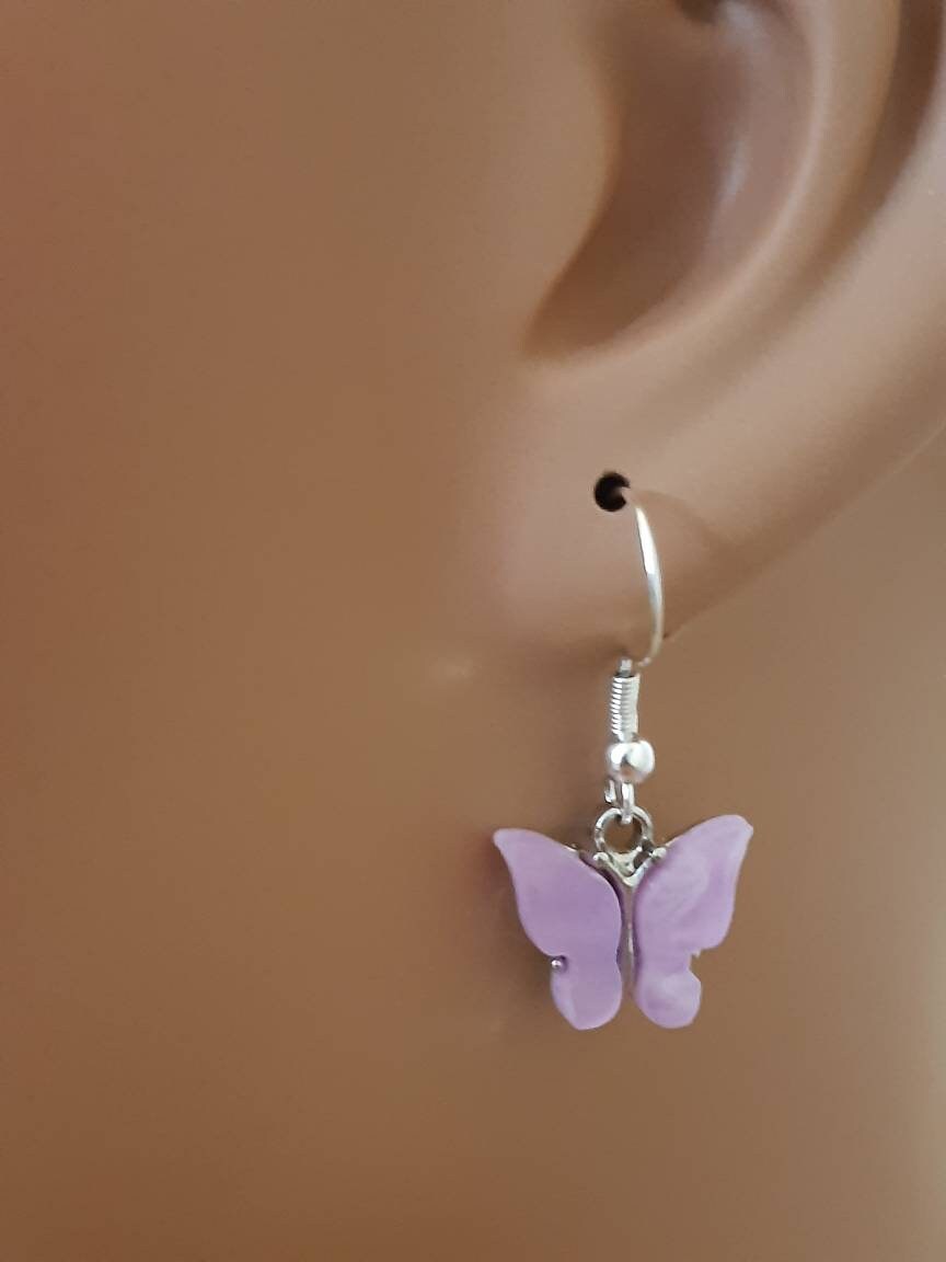 Cute Butterfly Earrings High Quality 925 Sterling Silver or 316 Stainless Steel Hooks Free Shipping