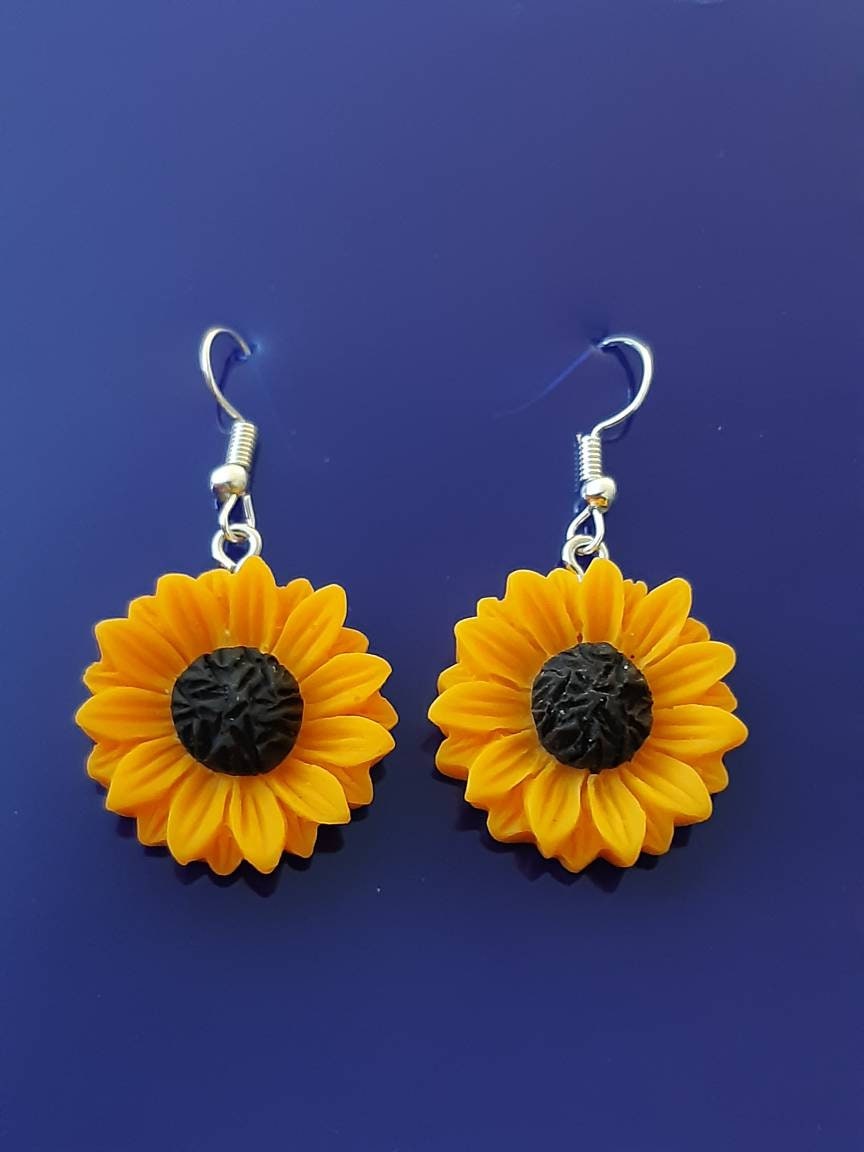 Sunflower Drop Earrings and Tears Drop Earrings Pretty, Crystal and Colorful Earrings Free Shipping