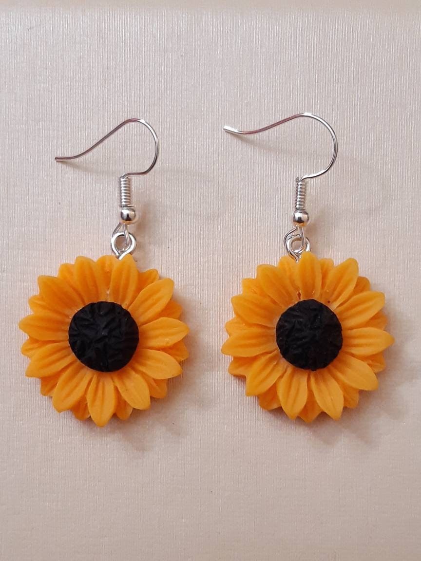 Sunflower Drop Earrings and Tears Drop Earrings Pretty, Crystal and Colorful Earrings Free Shipping