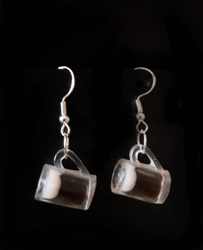 Beer Cup Earrings Beer Mug Earrings Alcohol Earrings Drink Earrings Free Shipping