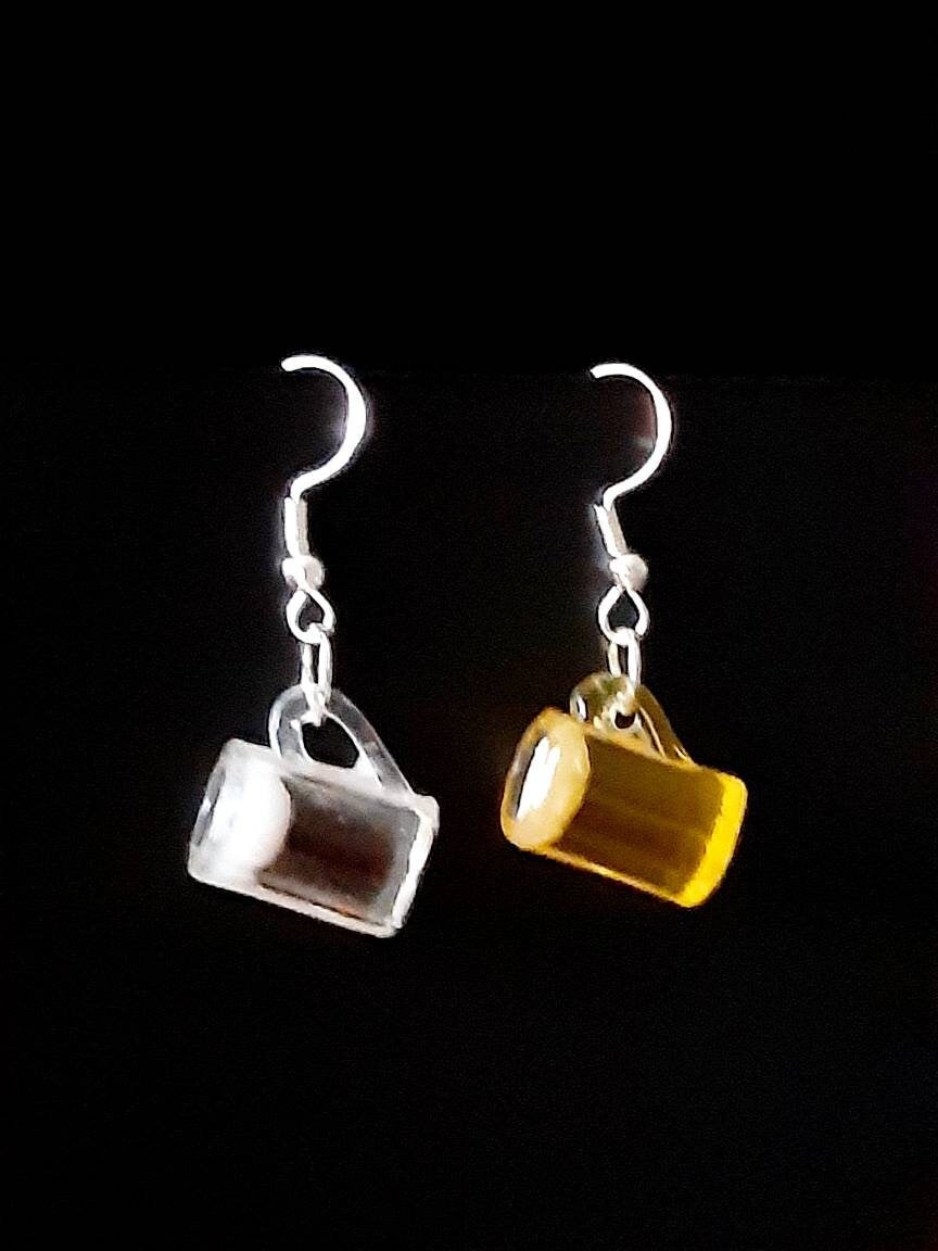 Beer Cup Earrings Beer Mug Earrings Alcohol Earrings Drink Earrings Free Shipping