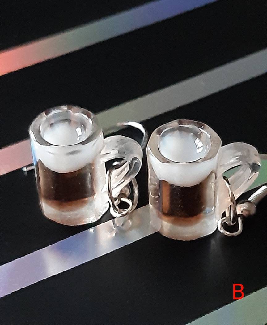 Beer Cup Earrings Beer Mug Earrings Alcohol Earrings Drink Earrings Free Shipping