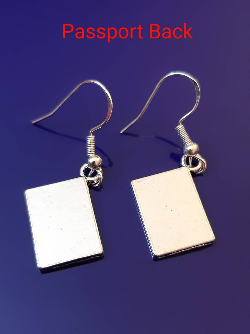 Passport Earrings Travel Bag Earrings New York Paris Tokyo Travel Bag Earrings 925 Sterling Silver Hook Free Shipping