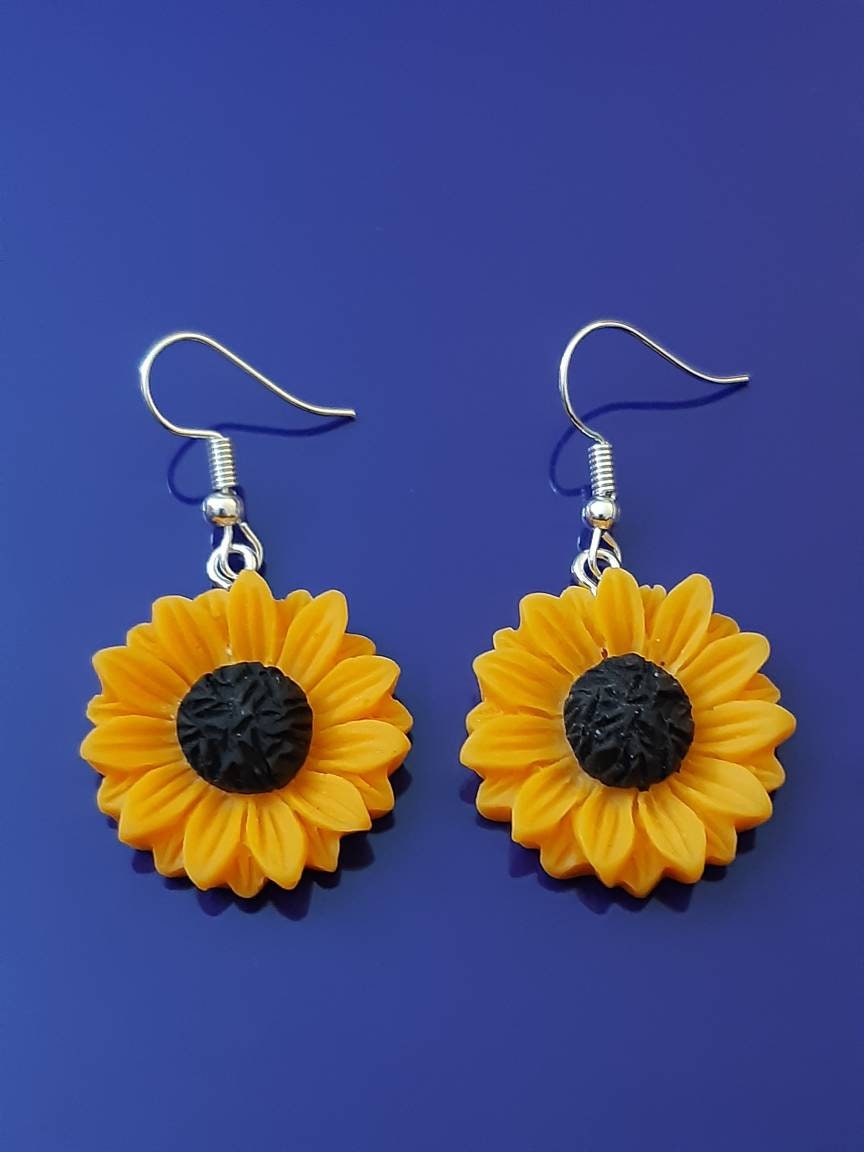 Sunflower Drop Earrings and Tears Drop Earrings Pretty, Crystal and Colorful Earrings Free Shipping