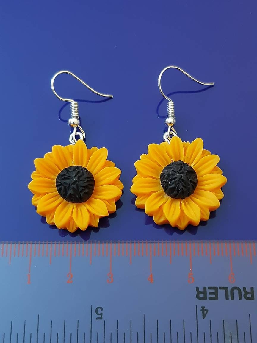 Sunflower Drop Earrings and Tears Drop Earrings Pretty, Crystal and Colorful Earrings Free Shipping