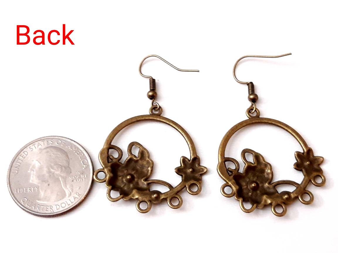 Antique Bronze Color Flower Earrings New Style Dangle Drop Earrings Flower Earrings Shipping