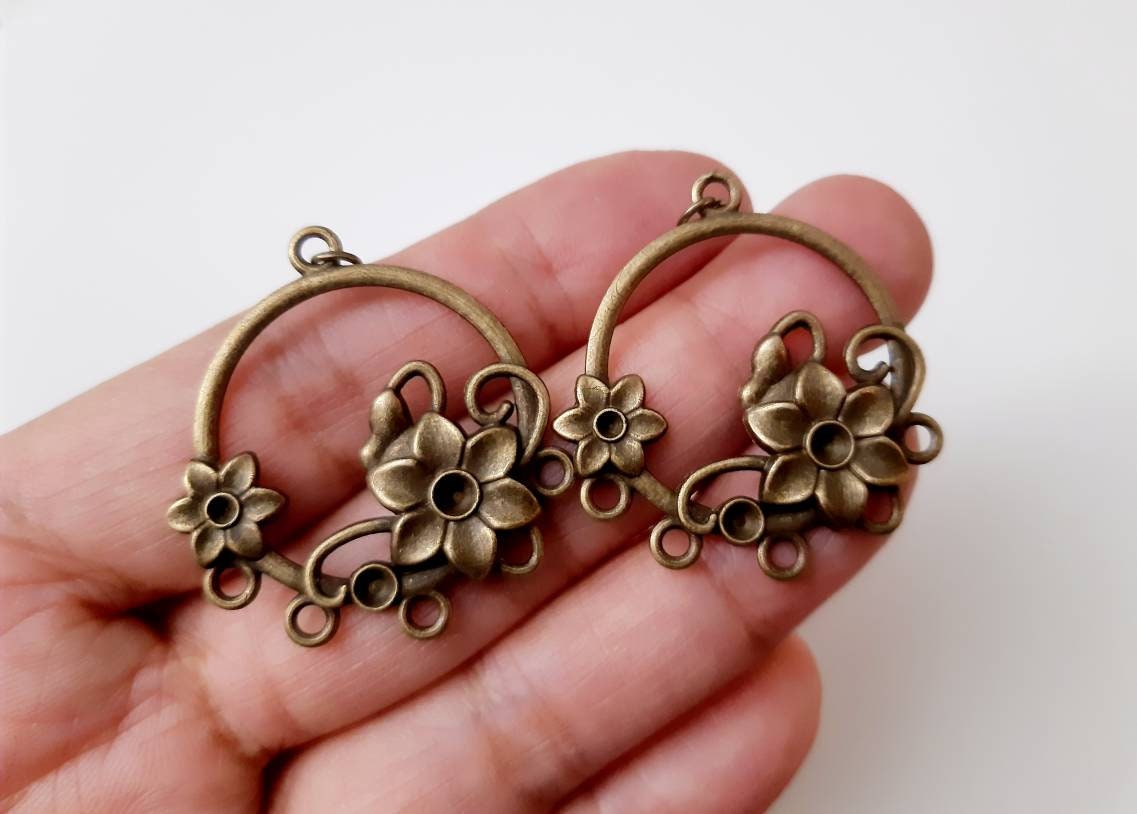 Antique Bronze Color Flower Earrings New Style Dangle Drop Earrings Flower Earrings Shipping