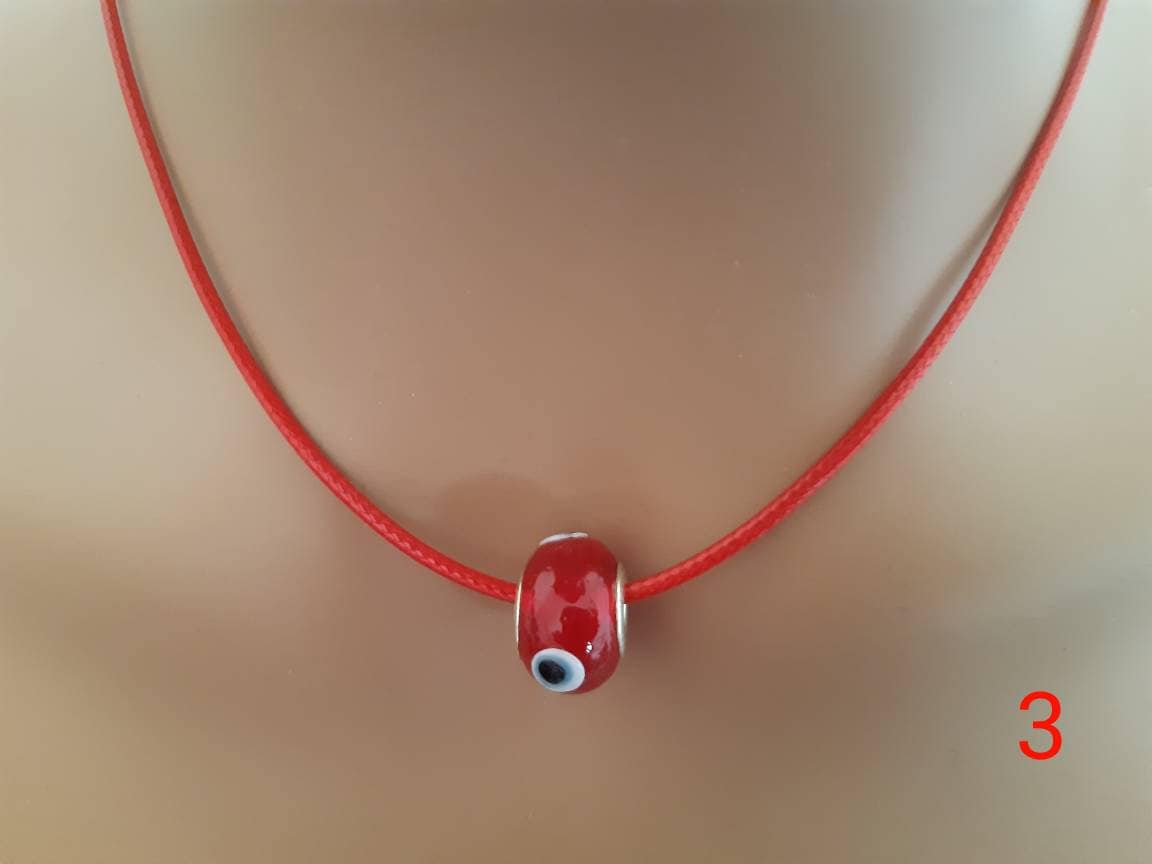 Lucky Eye Necklace Evil Eye Red, Brown and Blue Necklace Handmade Fashion Necklace New Unique Design Necklace