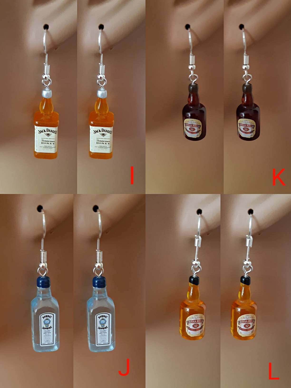 3D Wine Beer Earrings Bestseller Beer Earrings Whiskey Liquor Alcohol Earrings Luminous Novelty New Style Earrings Handmade Free Shipping