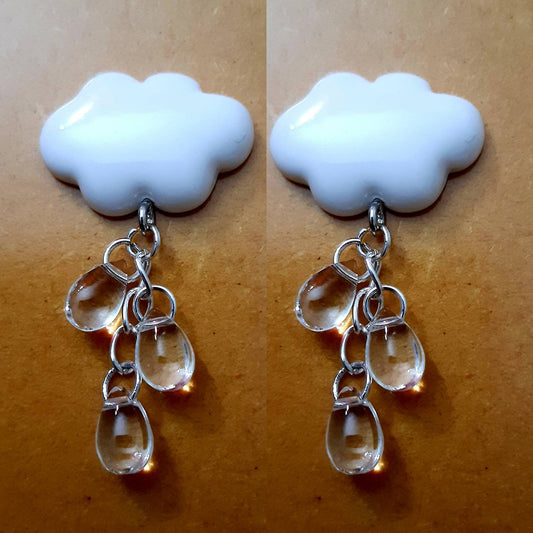 Cloud Earrings Rain Earrings Clear Geometry Earrings Hoop Earrings Waterdrop Earrings Dew Earrings Lightweight High Quality Free Shipping