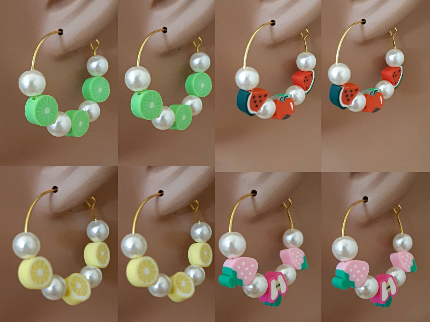 Cute Fruit Earrings Watermelon, Apple, Orange, Strawberry, Banana, Lemon and More Earrings Free Shipping