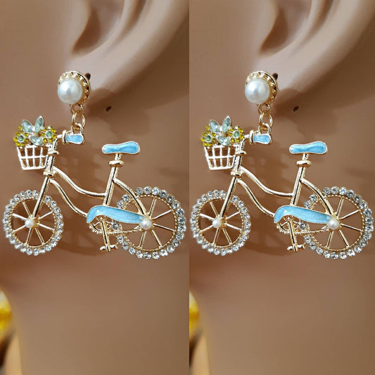 Bicycle Fashion Tableware Kitchen Earrings Dangle New Whimsical Cartoon Tassel Style High Quality Earrings Free Shipping