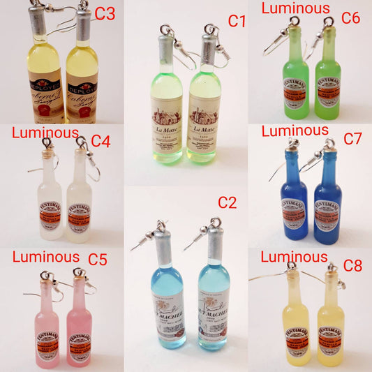 3D Wine Beer Earrings Bestseller Earrings Whiskey Liquor alcohol Earrings Luminous Novelty New Style Wholesale Jewelry Free Shipping