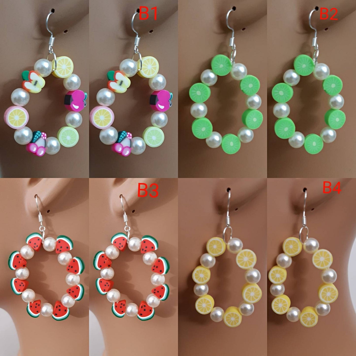 Cute Fruit Earrings Watermelon, Apple, Orange, Strawberry, Banana, Lemon and More Earrings Free Shipping