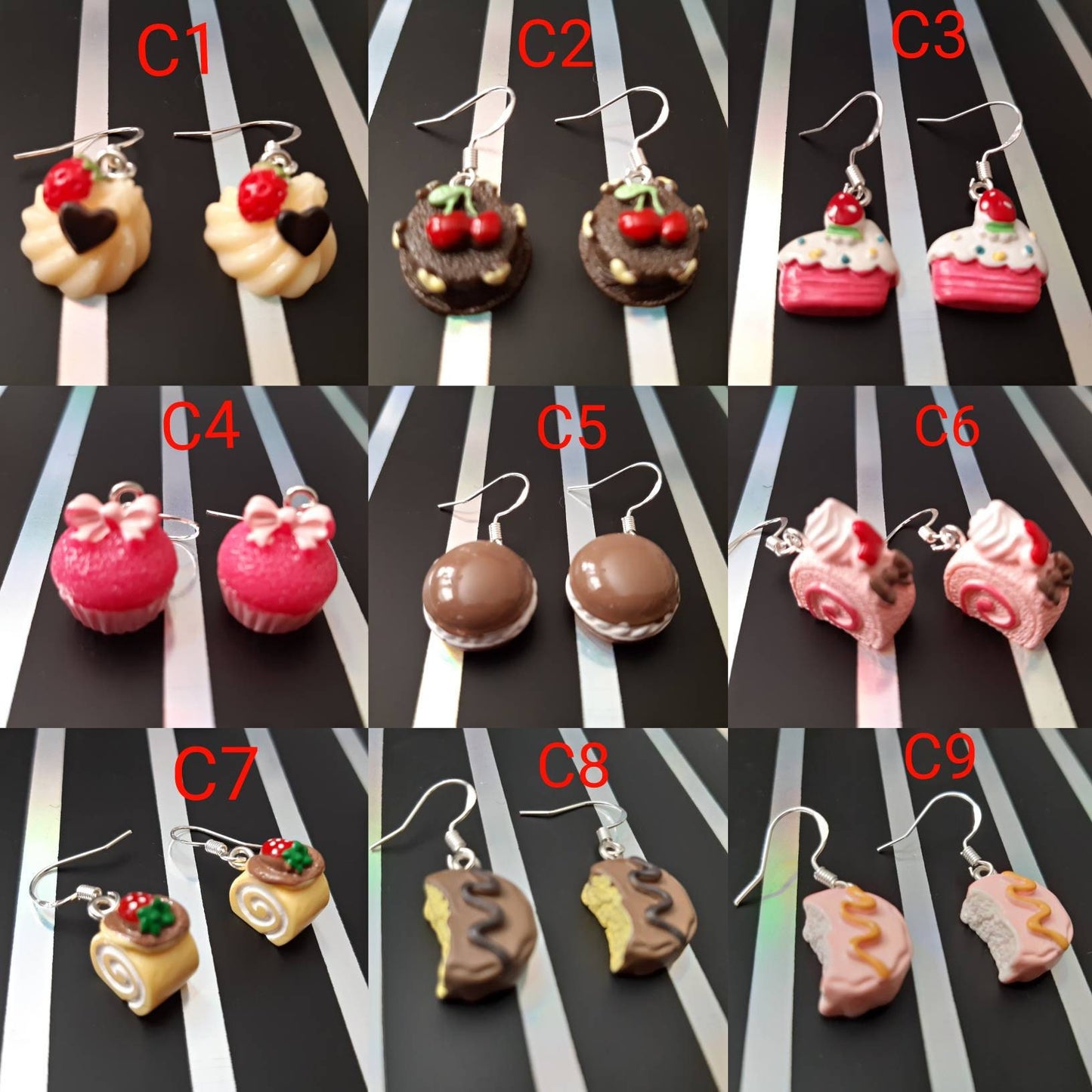 Cake Earrings 3D Cake Earrings Chocolate Layer Cake Earrings Cupcake Muffin Earrings Cabochons Cupcakes Earrings 62 Different Bakery Jewelry