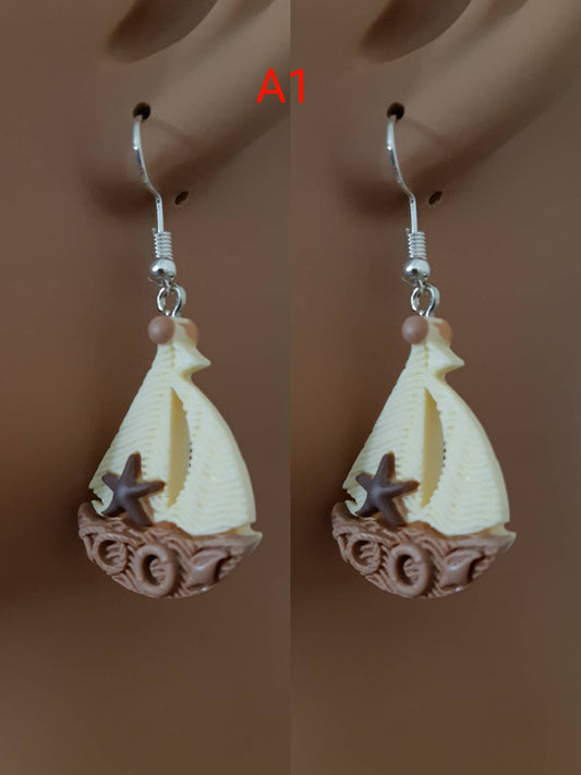 Sailing Drop Earrings Ocean Series Earrings Summer Slippers Earrings New Design Dangle Earring Fast Shipping