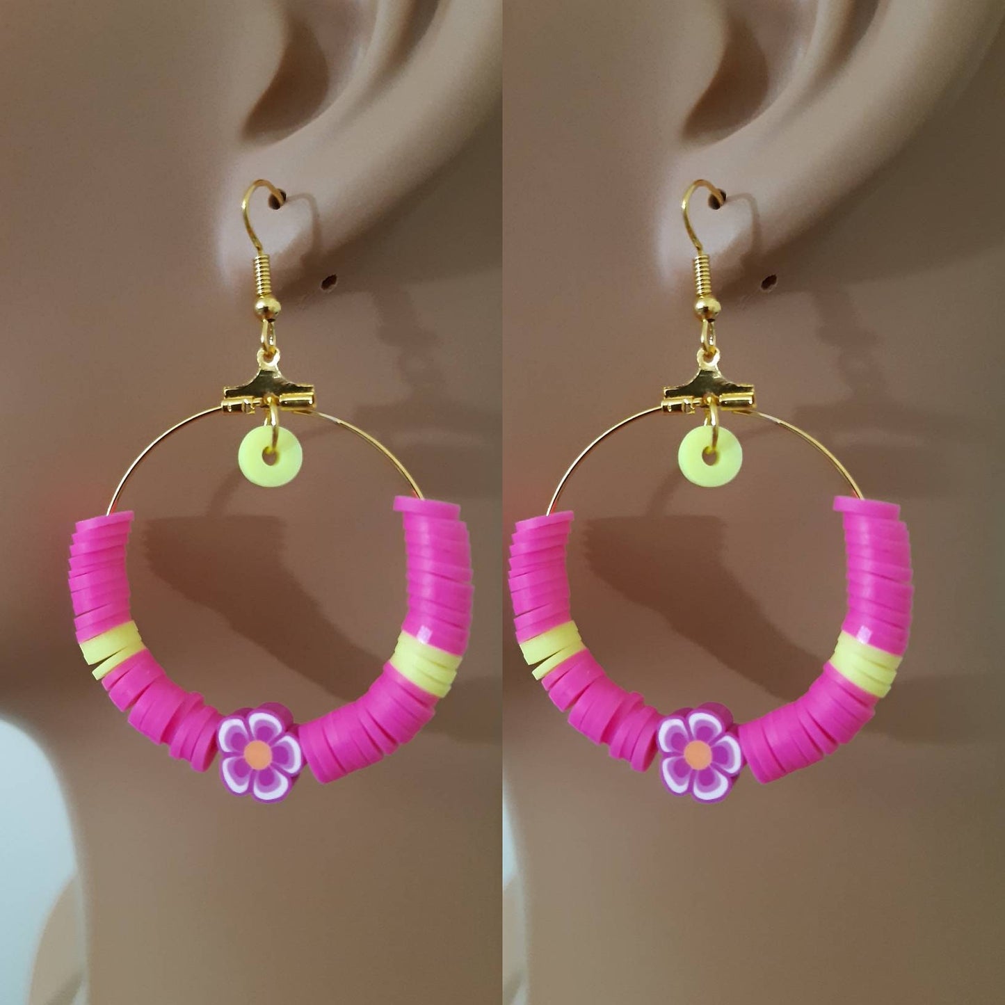 Rice Bead Earrings Big Circle Earrings 2024 Design Summer Colorful Earrings New Style Earrings