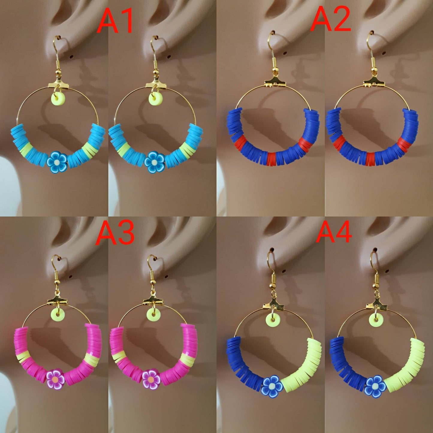 Rice Bead Earrings Big Circle Earrings 2024 Design Summer Colorful Earrings New Style Earrings