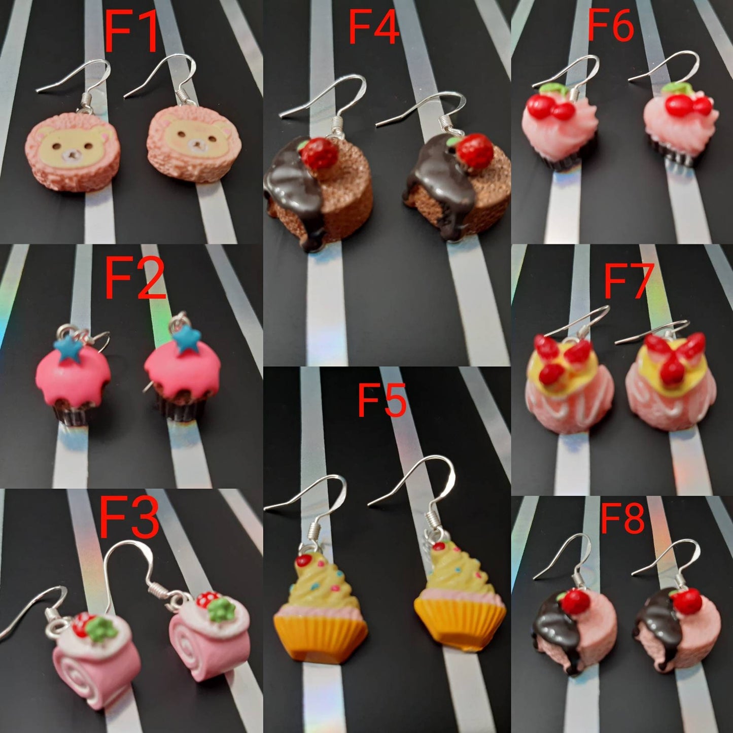 Cake Earrings 3D Cake Earrings Chocolate Layer Cake Earrings Cupcake Muffin Earrings Cabochons Cupcakes Earrings 62 Different Bakery Jewelry