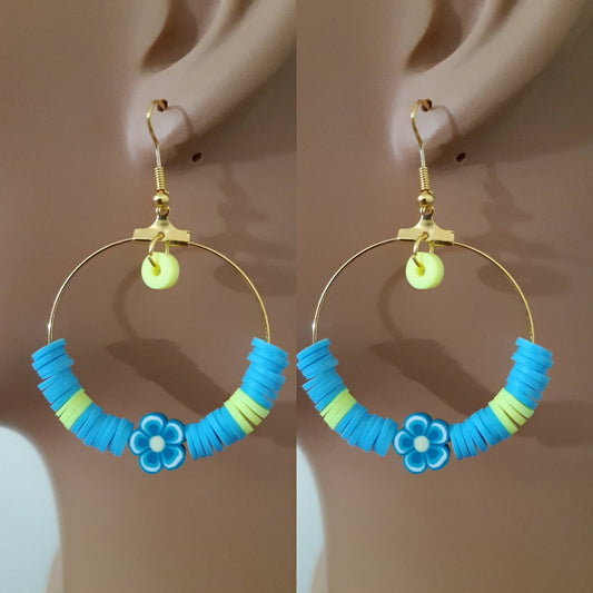 Rice Bead Earrings Big Circle Earrings 2024 Design Summer Colorful Earrings New Style Earrings