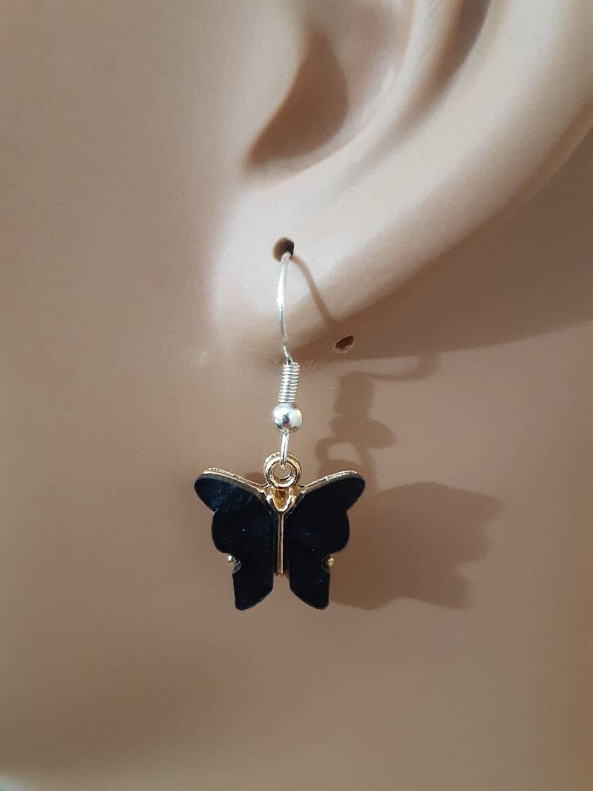 Cute Butterfly Earrings High Quality 925 Sterling Silver or 316 Stainless Steel Hooks Free Shipping