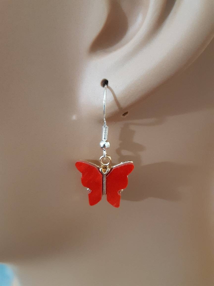 Cute Butterfly Earrings High Quality 925 Sterling Silver or 316 Stainless Steel Hooks Free Shipping