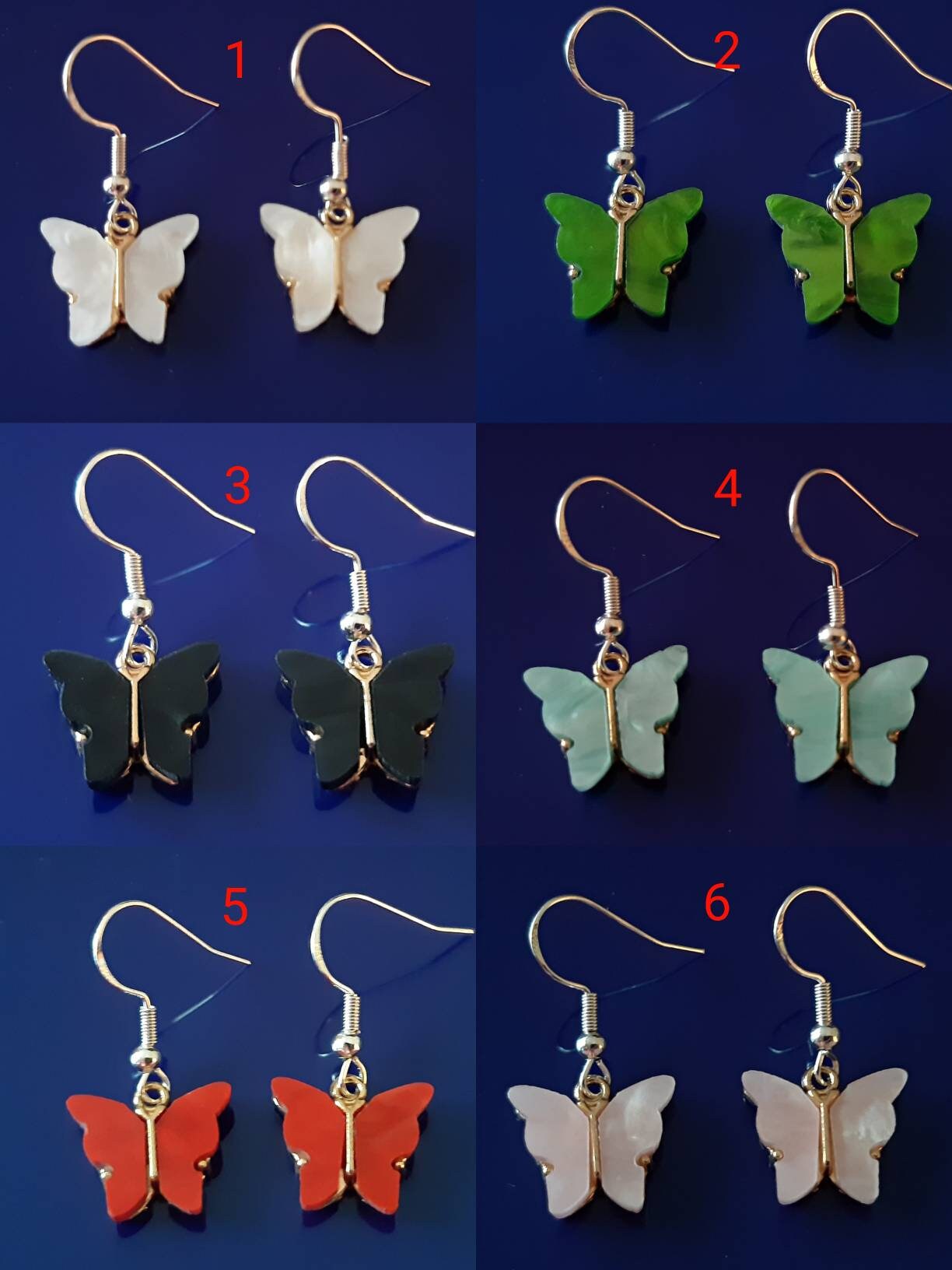 Cute Butterfly Earrings High Quality 925 Sterling Silver or 316 Stainless Steel Hooks Free Shipping