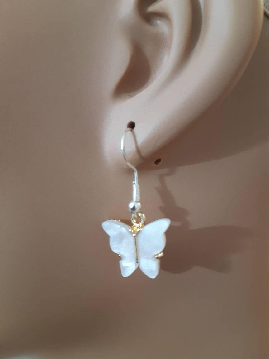 Cute Butterfly Earrings High Quality 925 Sterling Silver or 316 Stainless Steel Hooks Free Shipping