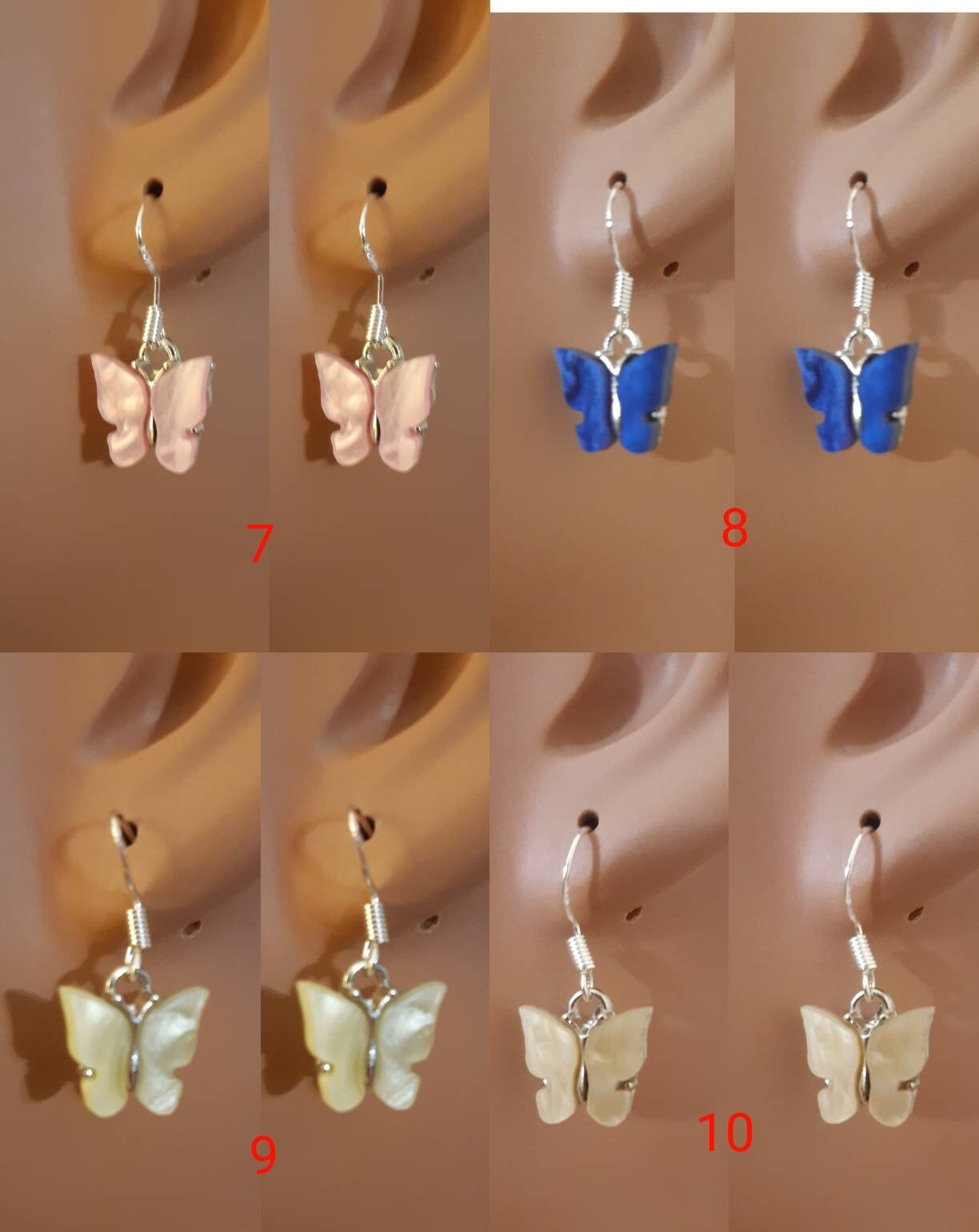 Cute Butterfly Earrings High Quality 925 Sterling Silver or 316 Stainless Steel Hooks Free Shipping