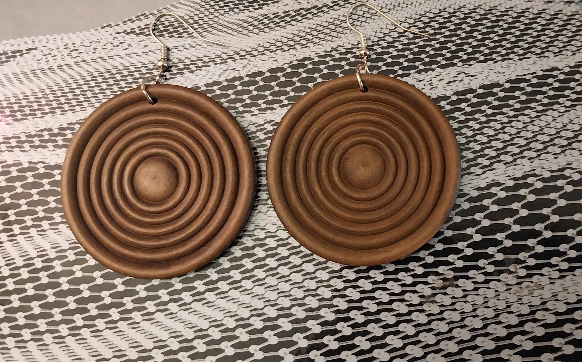 Swirl Wooden Earrings Double Hoop Wood Lightweight Earrings Caribbean Style Brown Large Flat Spiral Earrings New Fashion Free Shipping