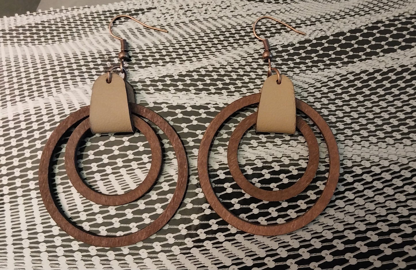 Swirl Wooden Earrings Double Hoop Wood Lightweight Earrings Caribbean Style Brown Large Flat Spiral Earrings New Fashion Free Shipping