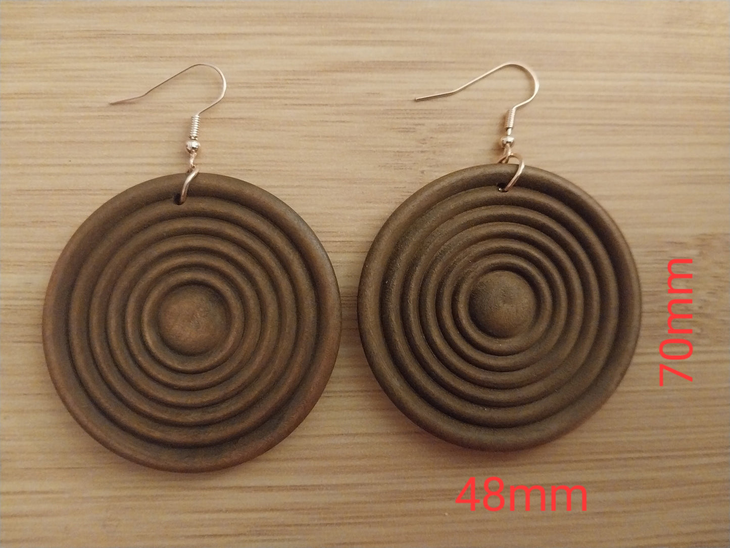 Swirl Wooden Earrings Double Hoop Wood Lightweight Earrings Caribbean Style Brown Large Flat Spiral Earrings New Fashion Free Shipping