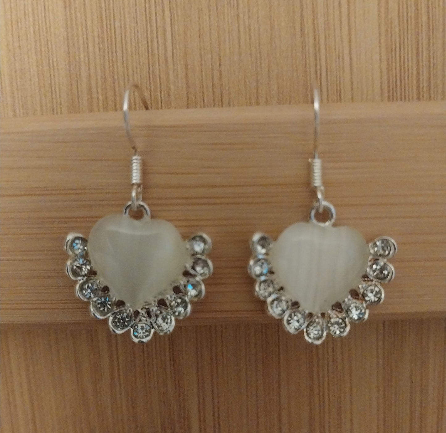 Heart Earrings Sparkling Earrings Gift Earrings Heart Drop Earrings Romantic Earrings Heart Opal Style Earrings Perfect gift for Months