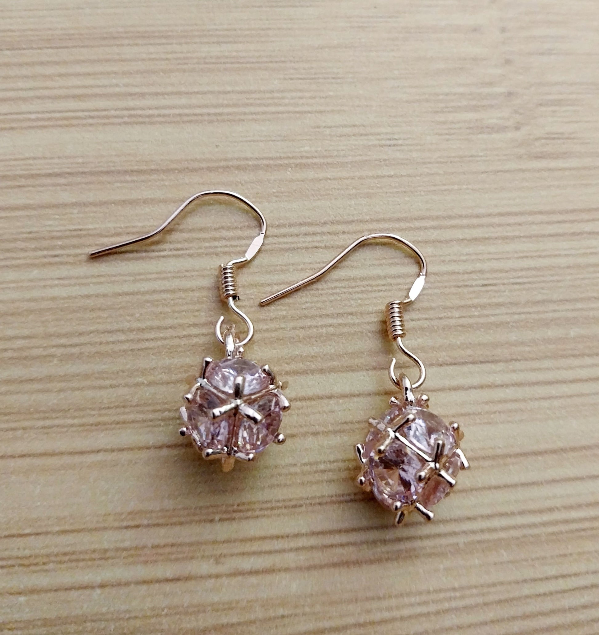 3D Earth Ray Earrings Rose Gold Plated CZ Waterdrop Earrings Sun Ray Earring Shine Drop Earrings Party Banquet Jewelry Flower Earrings