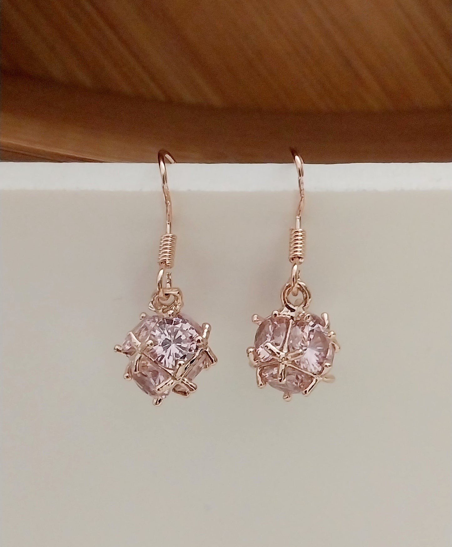 3D Earth Ray Earrings Rose Gold Plated CZ Waterdrop Earrings Sun Ray Earring Shine Drop Earrings Party Banquet Jewelry Flower Earrings