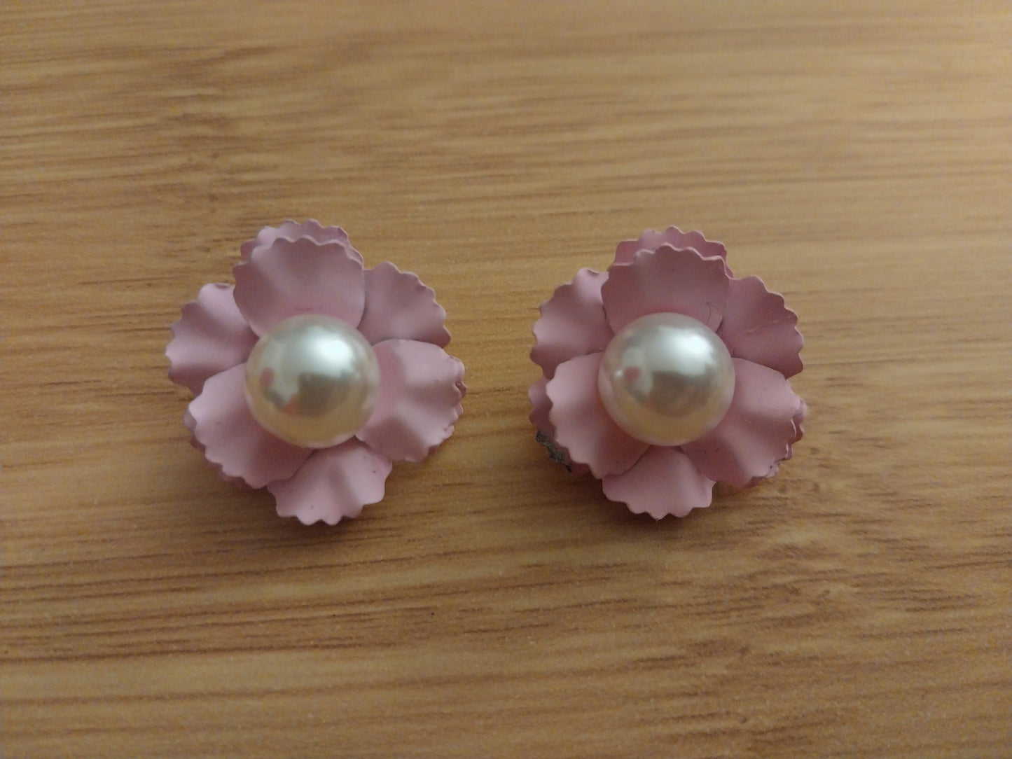 3D Stud Flower Earring Fashion Pink Flower Pearl 18mm Stud Earrings High Quality Free Shipping