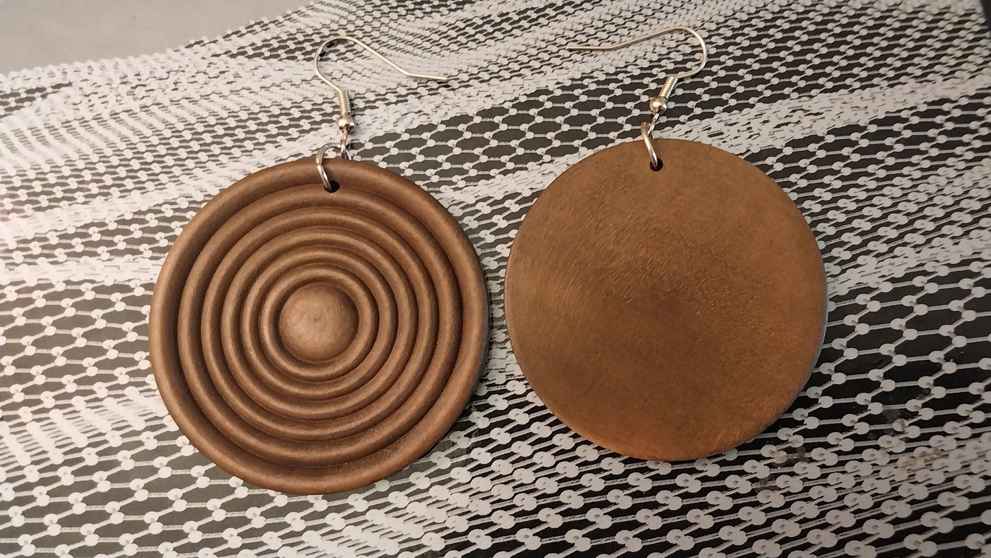 Swirl Wooden Earrings Double Hoop Wood Lightweight Earrings Caribbean Style Brown Large Flat Spiral Earrings New Fashion Free Shipping