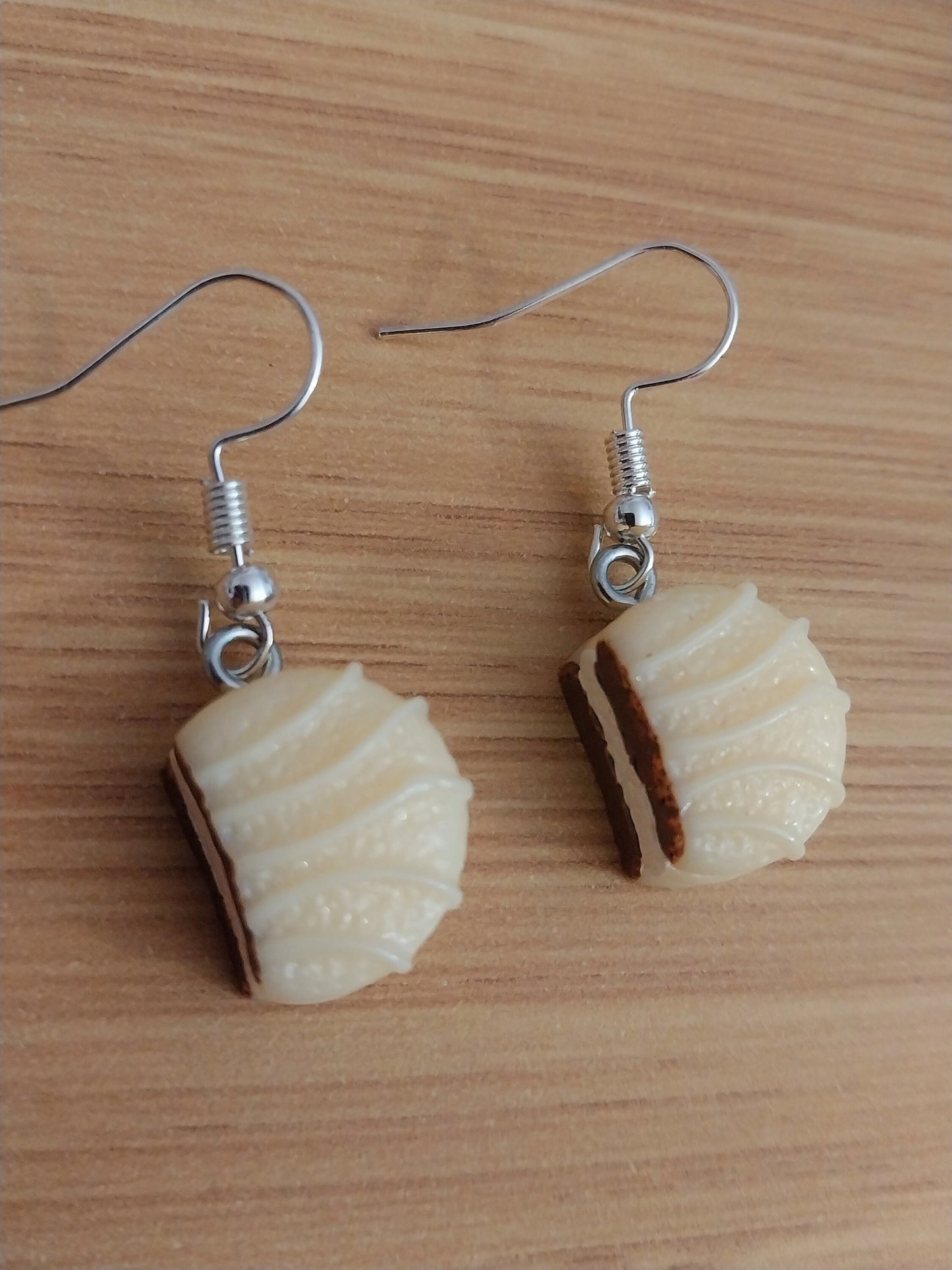 Cake Earrings 3D Cake Earrings Chocolate Layer Cake Earrings Bakery Jewelry Free Shipping