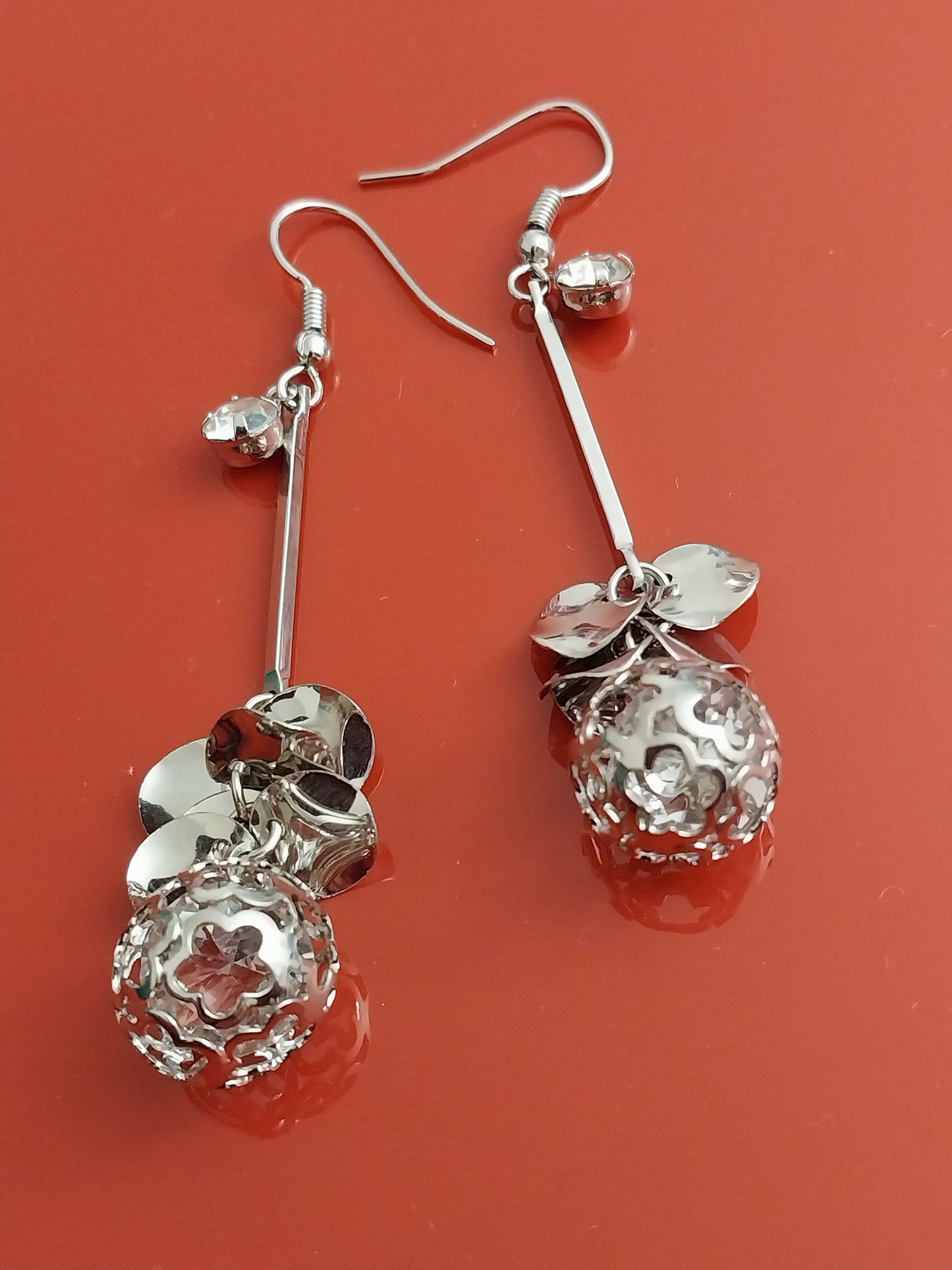 Sterling Silver Earrings Ball Drop Earrings Sparkling Drop Ball Earrings New Fashion Design Earrings CZ Unique Earrings Free Shipping