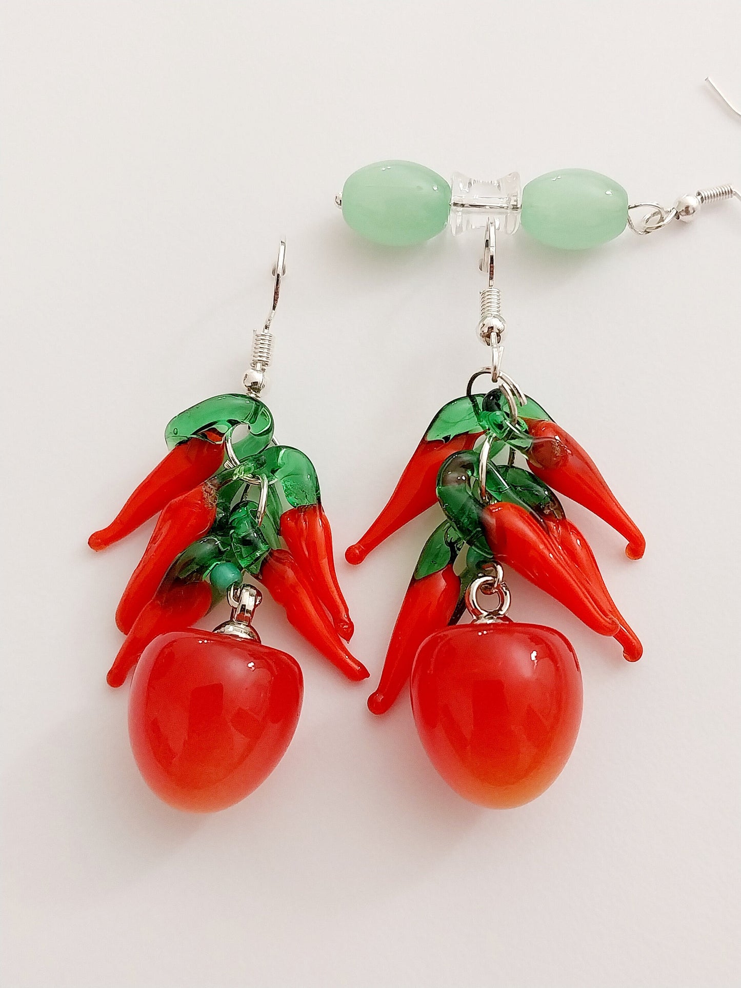 Cherry Earrings Hot Pepper Earrings Personalist Earrings Red Pepper Earrings New Design Earrings Handmade Pop Style Free Earrings Shipping