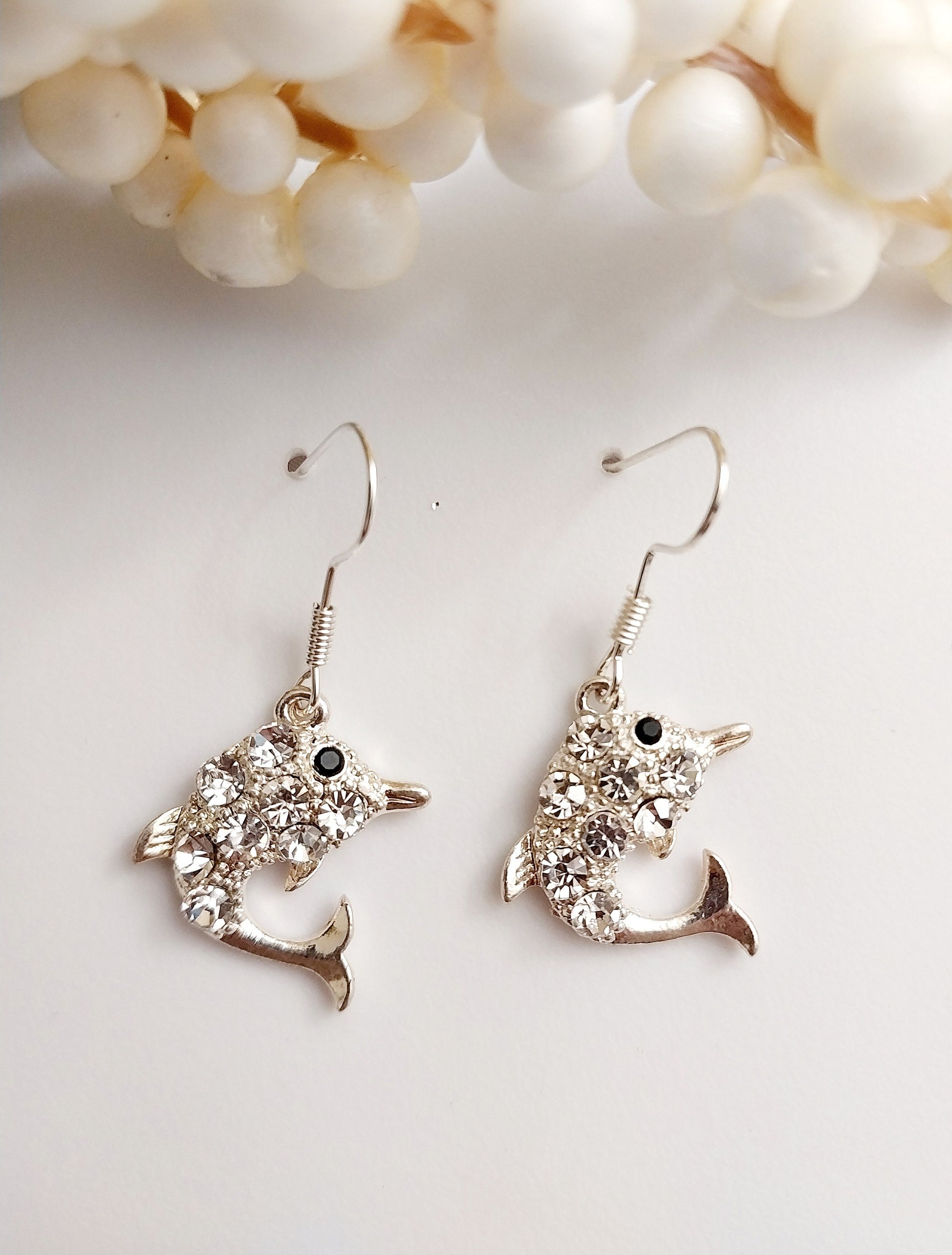 Dolphin Earrings New Design Unique Drop Earring Cute Sparkling Earrings SeaWorld Earrings Handmade Free Shipping