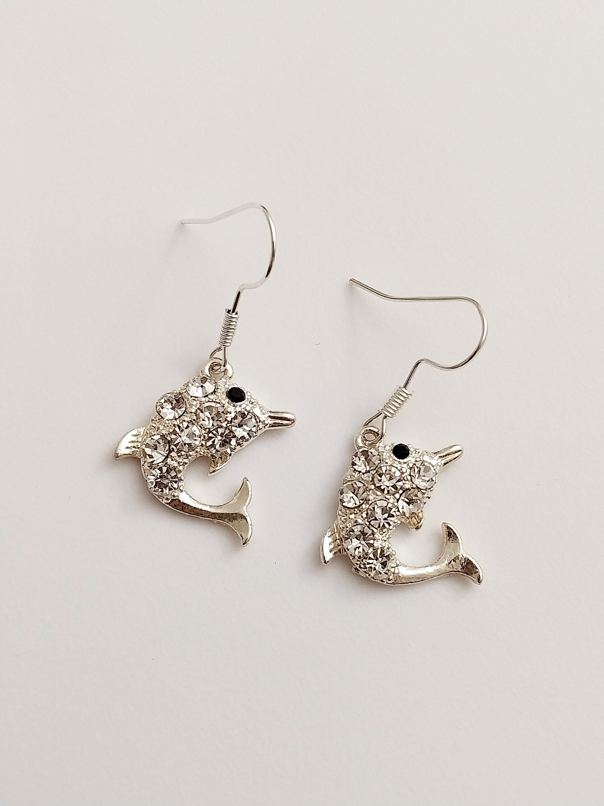 Dolphin Earrings New Design Unique Drop Earring Cute Sparkling Earrings SeaWorld Earrings Handmade Free Shipping