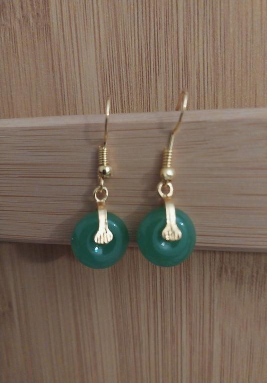 Green Dangle Drop Earrings Jade Color Fashion Drop Earrings Recycle Glass Hoop Earring New Style Earrings Green Hoop Earrings Free Shipping