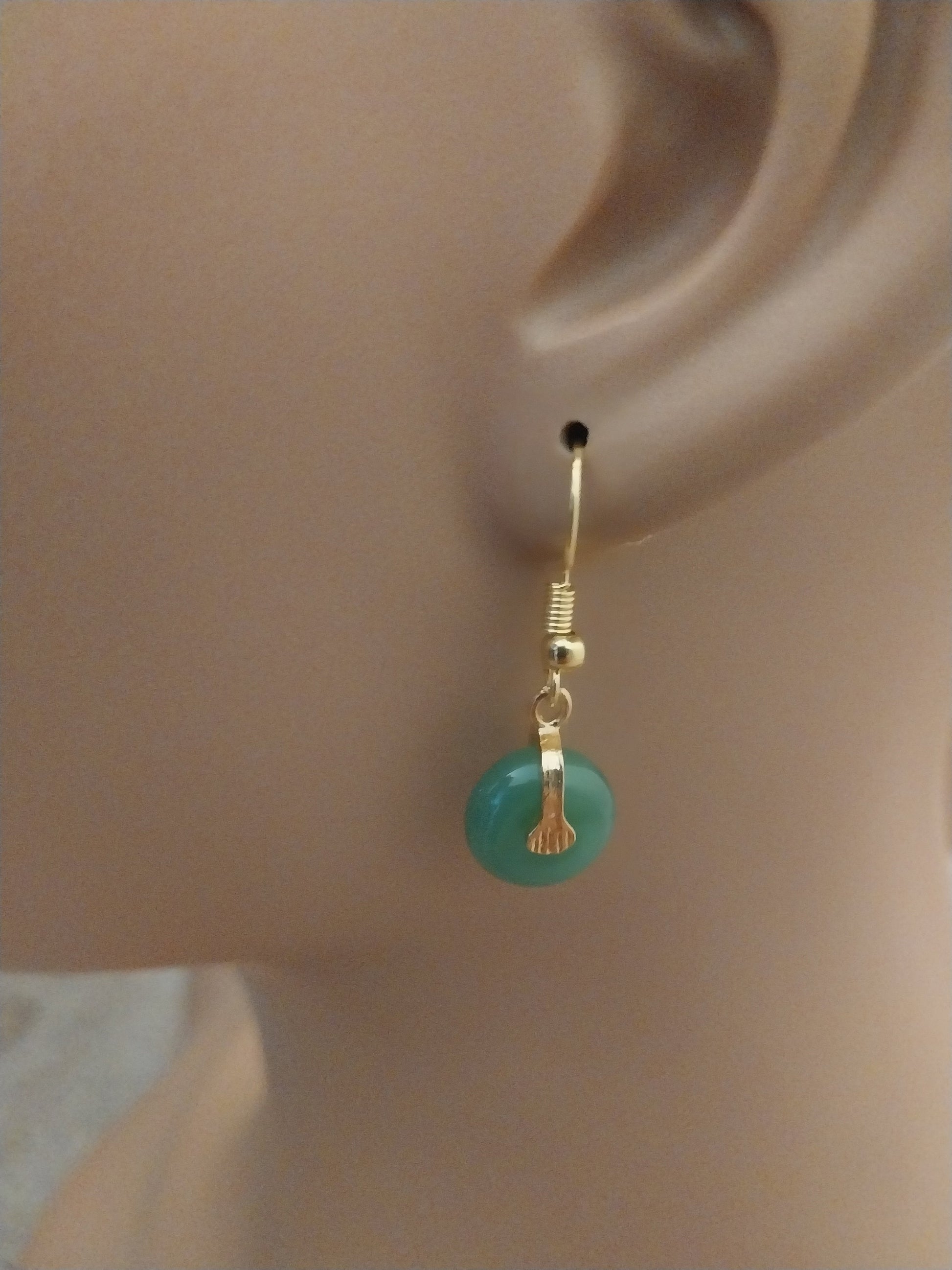 Green Dangle Drop Earrings Jade Color Fashion Drop Earrings Recycle Glass Hoop Earring New Style Earrings Green Hoop Earrings Free Shipping