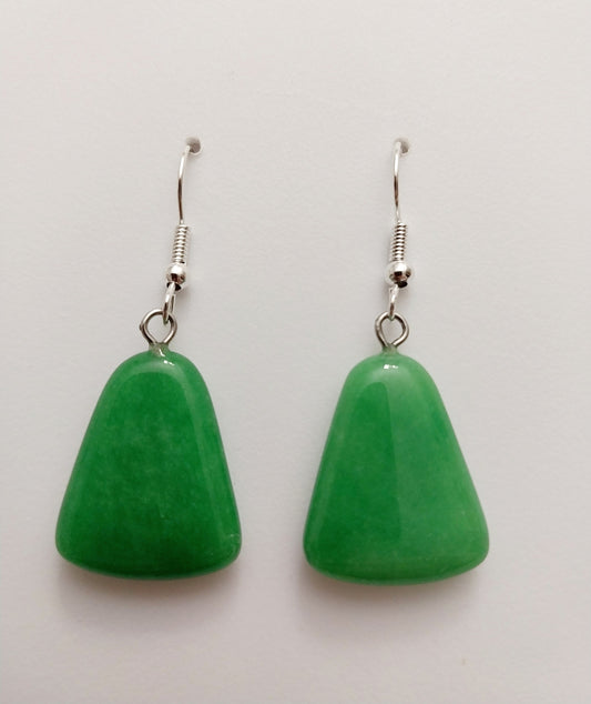 Jade Earrings Natural Stone Earrings Green stone Earrings Personalist Design Earrings Green Geometry Drop Earrings New Design Free Shipping