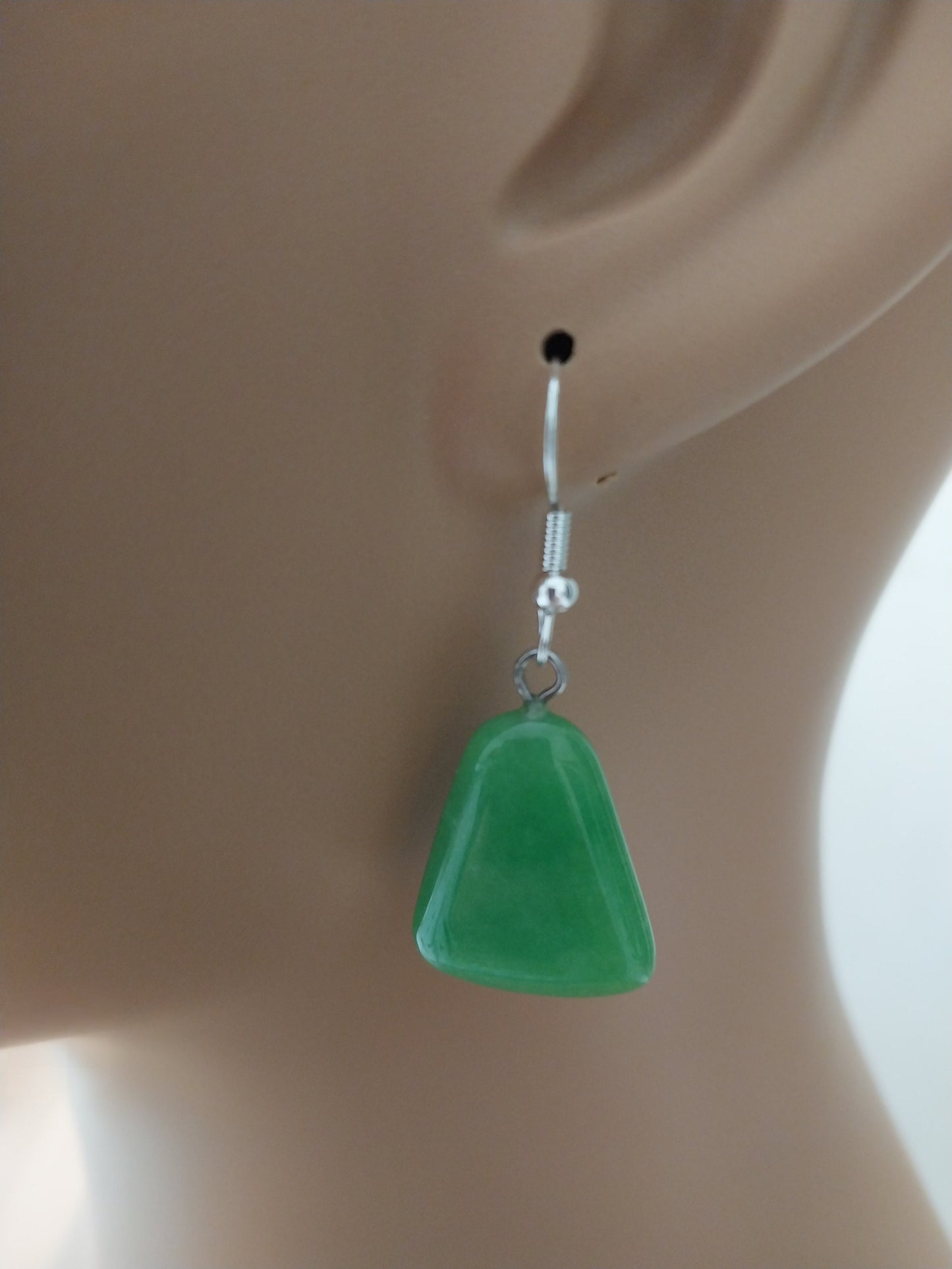 Jade Earrings Natural Stone Earrings Green stone Earrings Personalist Design Earrings Green Geometry Drop Earrings New Design Free Shipping