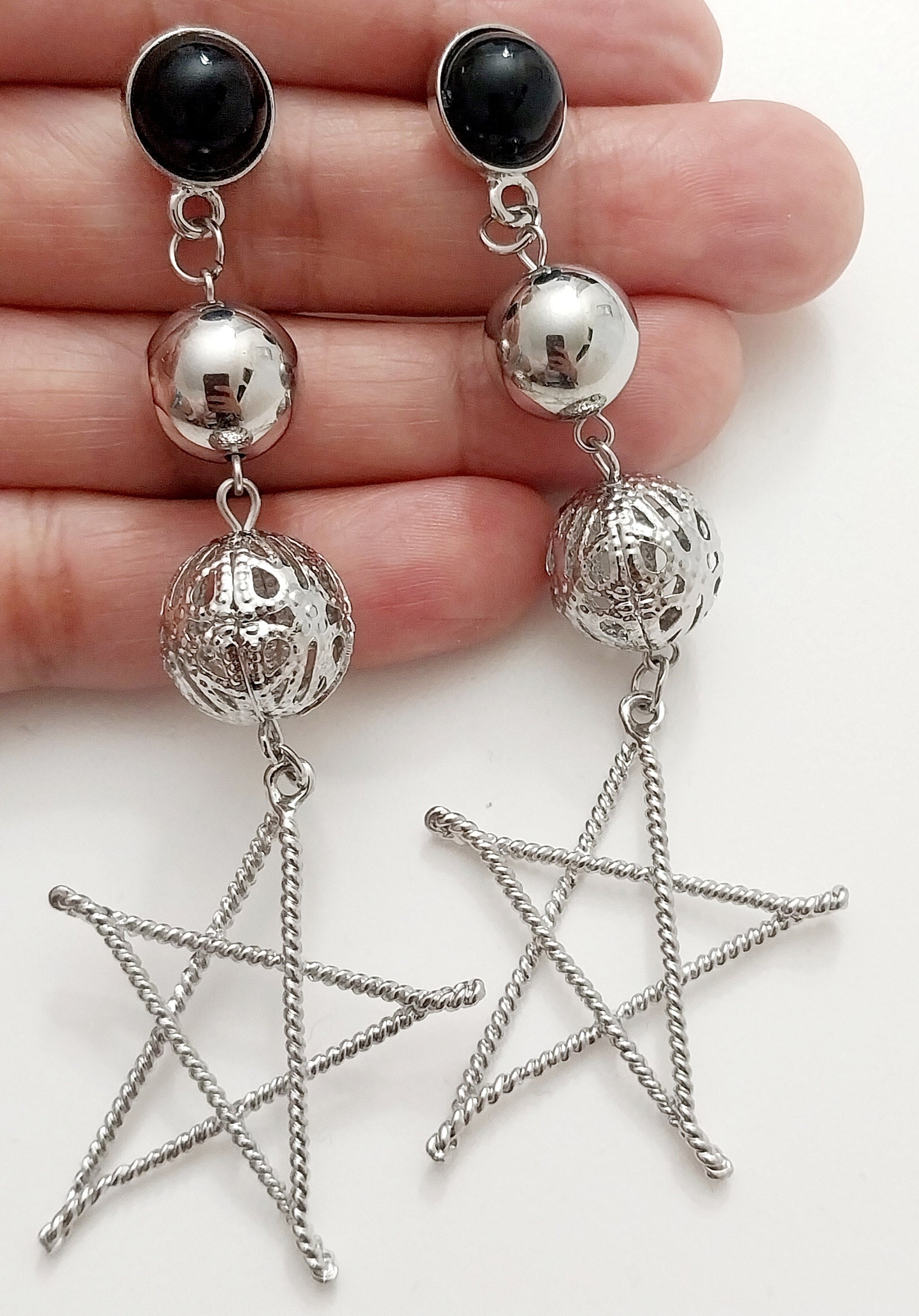 Earth Star Earring Long Drop Ball Star Earth Earring New Fashion Gift Jewelry Beautiful Shiny Earring Super Long Unique Design Free Shipping