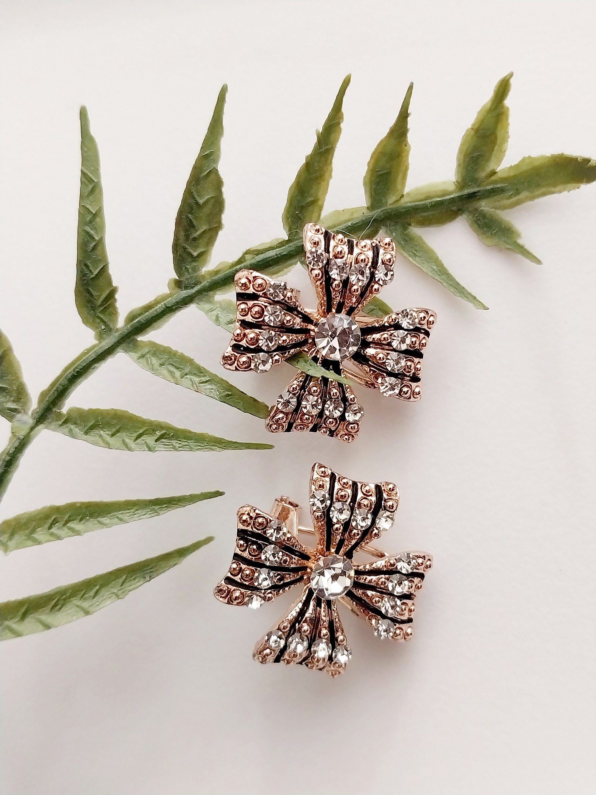 Flower Stud Earrings Sparkling Rose Gold Plated CZ Earrings New Style jewelry High Quality Earrings Free Shipping