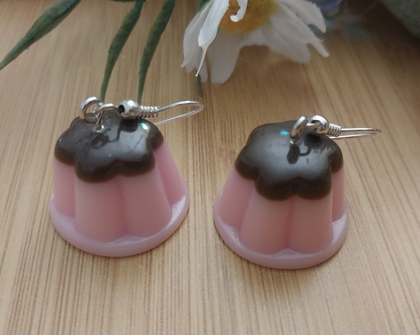 3D Pudding Earring Cute Flan Earrings Jelly Earring Chocolate Pudding Earring Mango Blueberry Strawberry Pudding Snack Earring Free Shipping